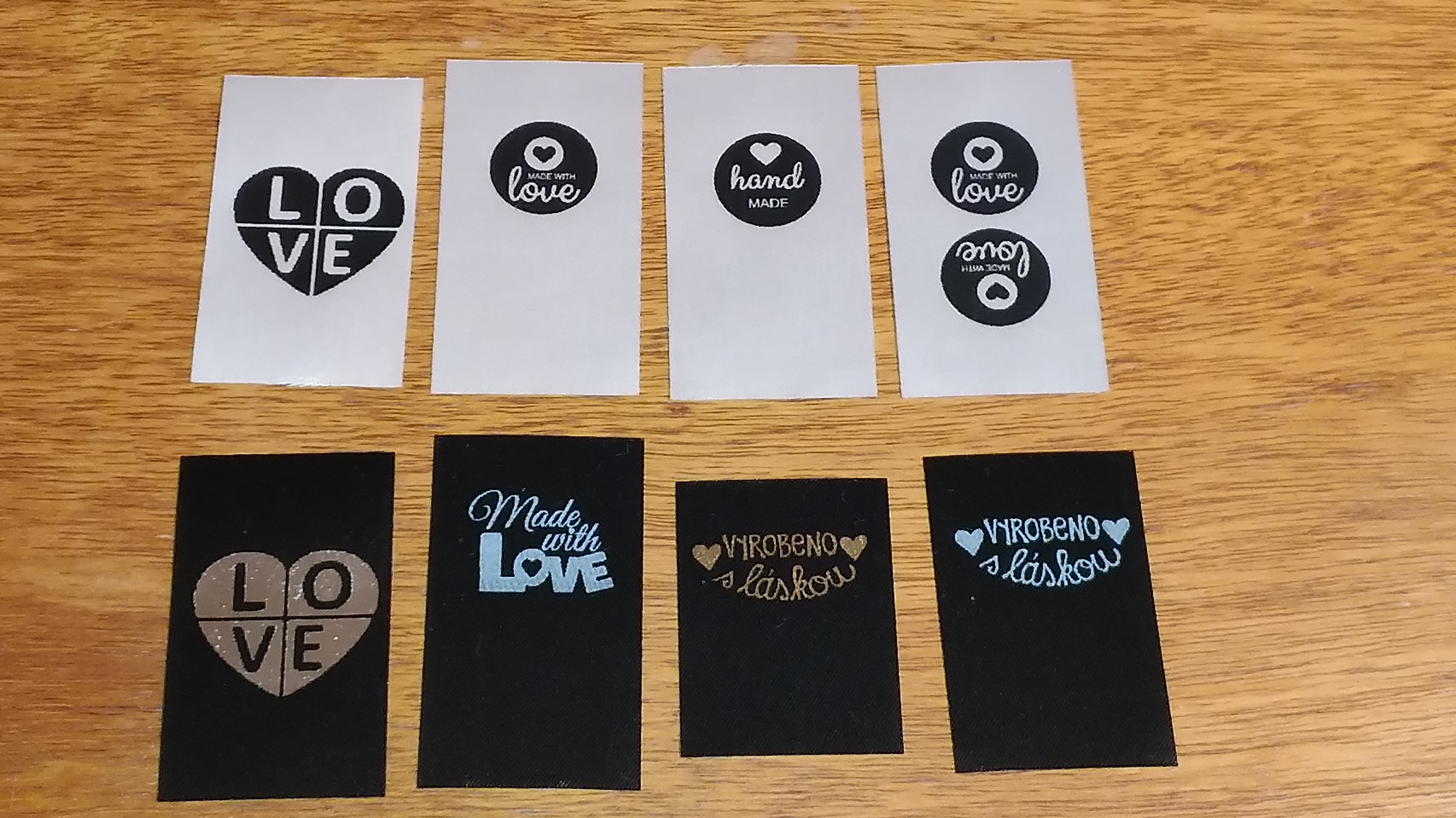 ŠTÍTKY DO ŠVU - Bílé oboustranné