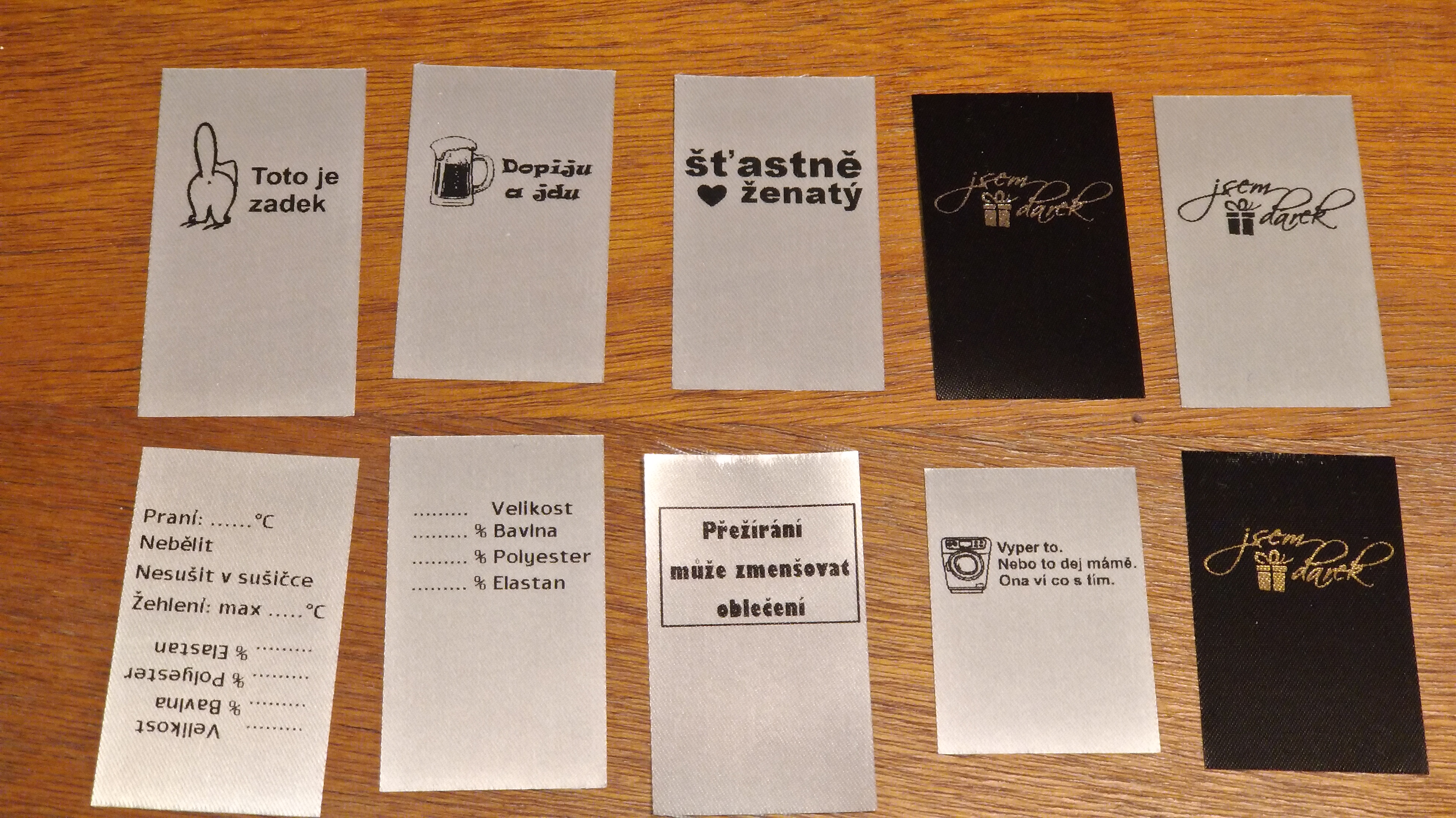 ŠTÍTKY DO ŠVU - ČERNÉ oboustranné