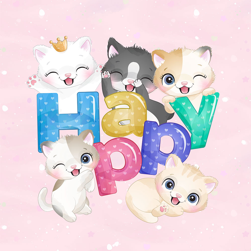 Panel teplákovina - Koťata Happy