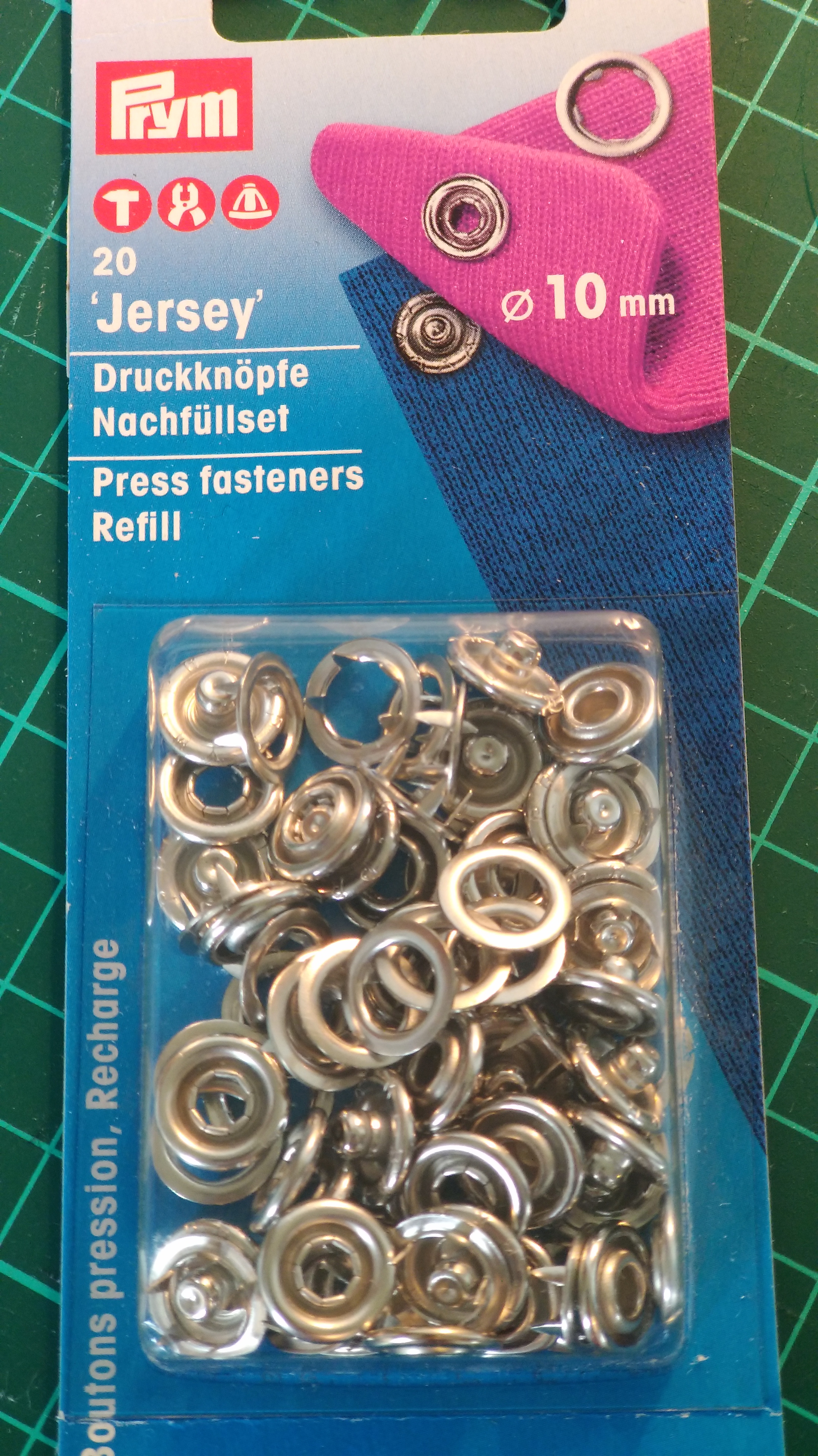 DRUKY JERSEY PRYM 10mm, 20ks
