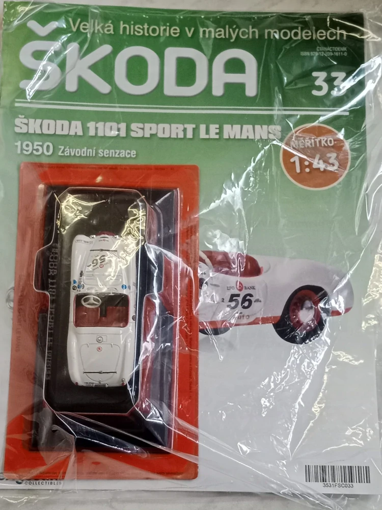 Velká historie v malých modelech ŠKODA 1:43 - Škoda 1101 Sport Le Mans - č. 33 