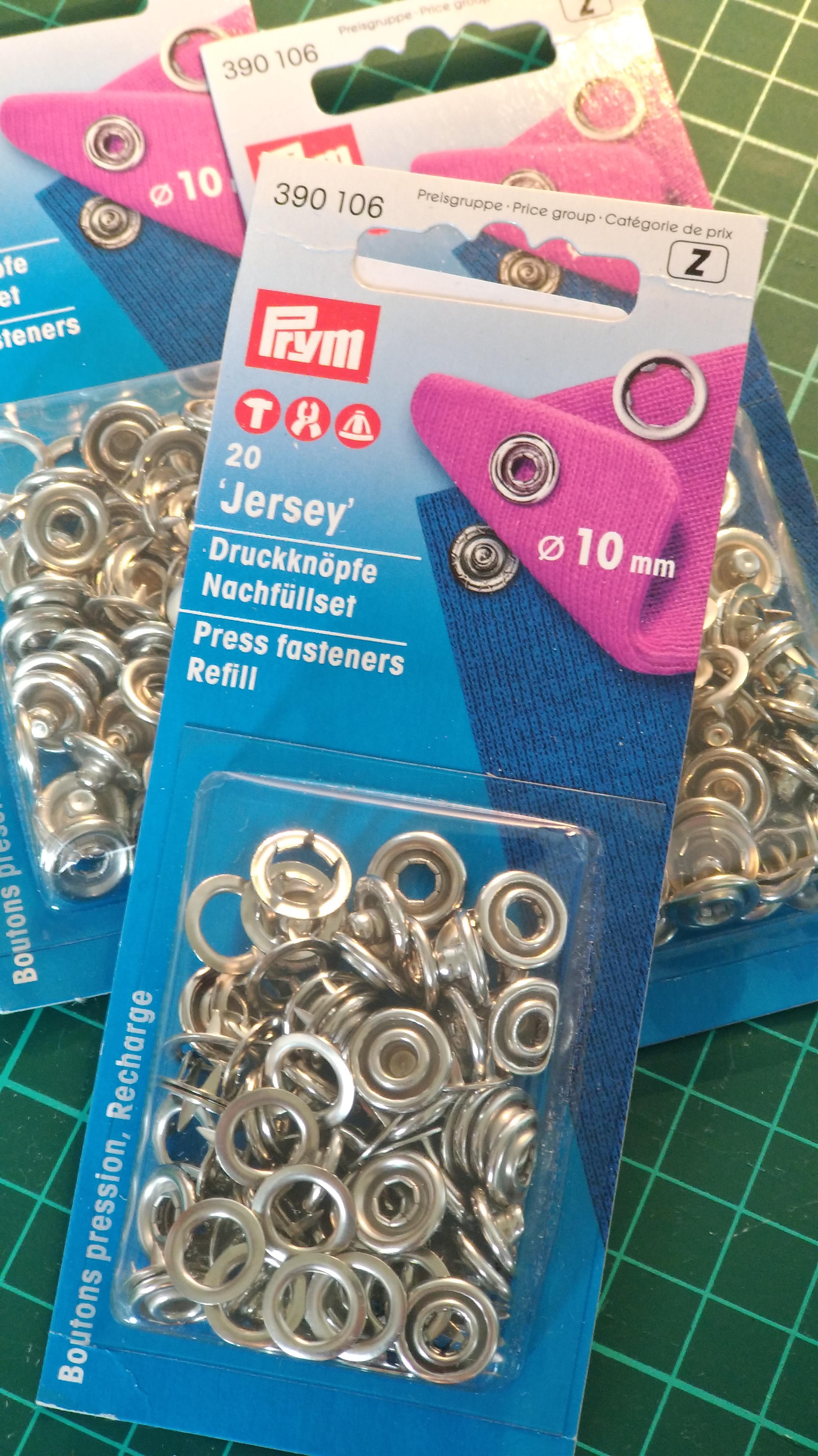 DRUKY JERSEY PRYM 10mm, 20ks