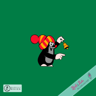 Panel - Vánoční KRTEK zelený, french terry