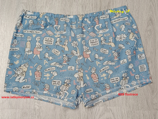 Bavlněný popelín - Já jsem to měl první - modrý