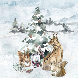 Panel plátno - Rys u stromečku