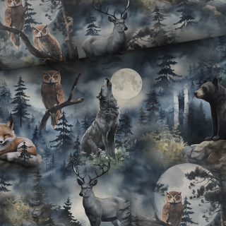 Teplákovina - Vlci a lesní zvířata za měsíce