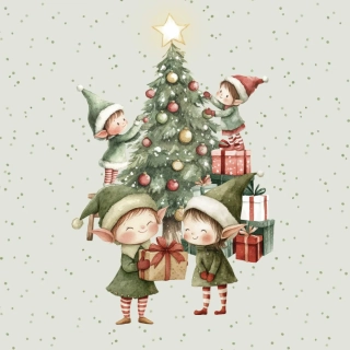 Panel teplákovina -  Elfové a stromek