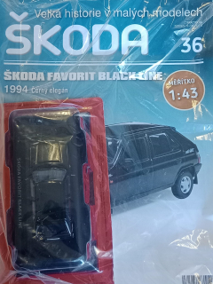 Velká historie v malých modelech ŠKODA 1:43 - Škoda Favorit Black line 1994 - č. 36