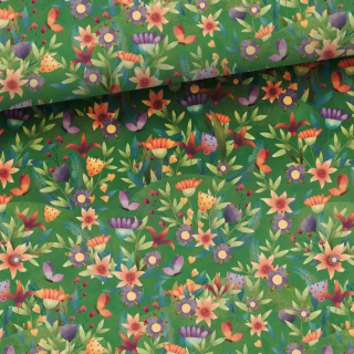 Teplákovina - Květiny a motýli 0,3m