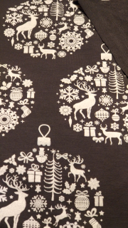 Teplákovina - Vánoční koule na černé