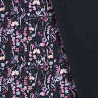 Softshell - Pastelové květy na tmavé